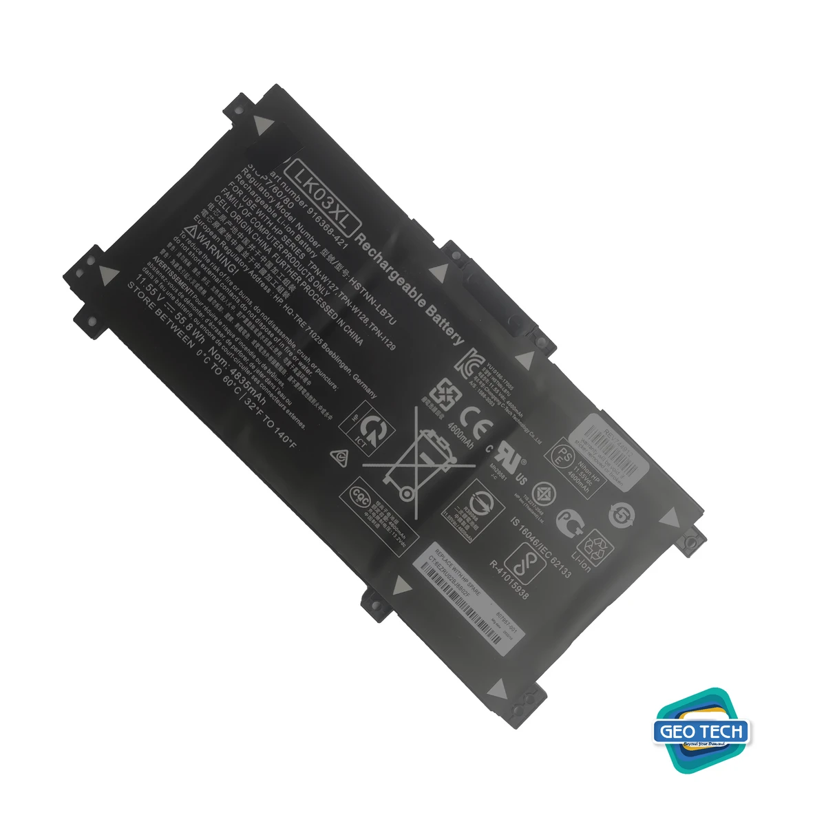 LK03XL Replacement Laptop Battery for Battery HP Envy X360 15-BP000 15M-BP000 15M-BQ1XX TPN-W127 TPN-W128 Series Notebook 916368-541 916814-855 HSTNN-UB71（11.55V 52.5Wh