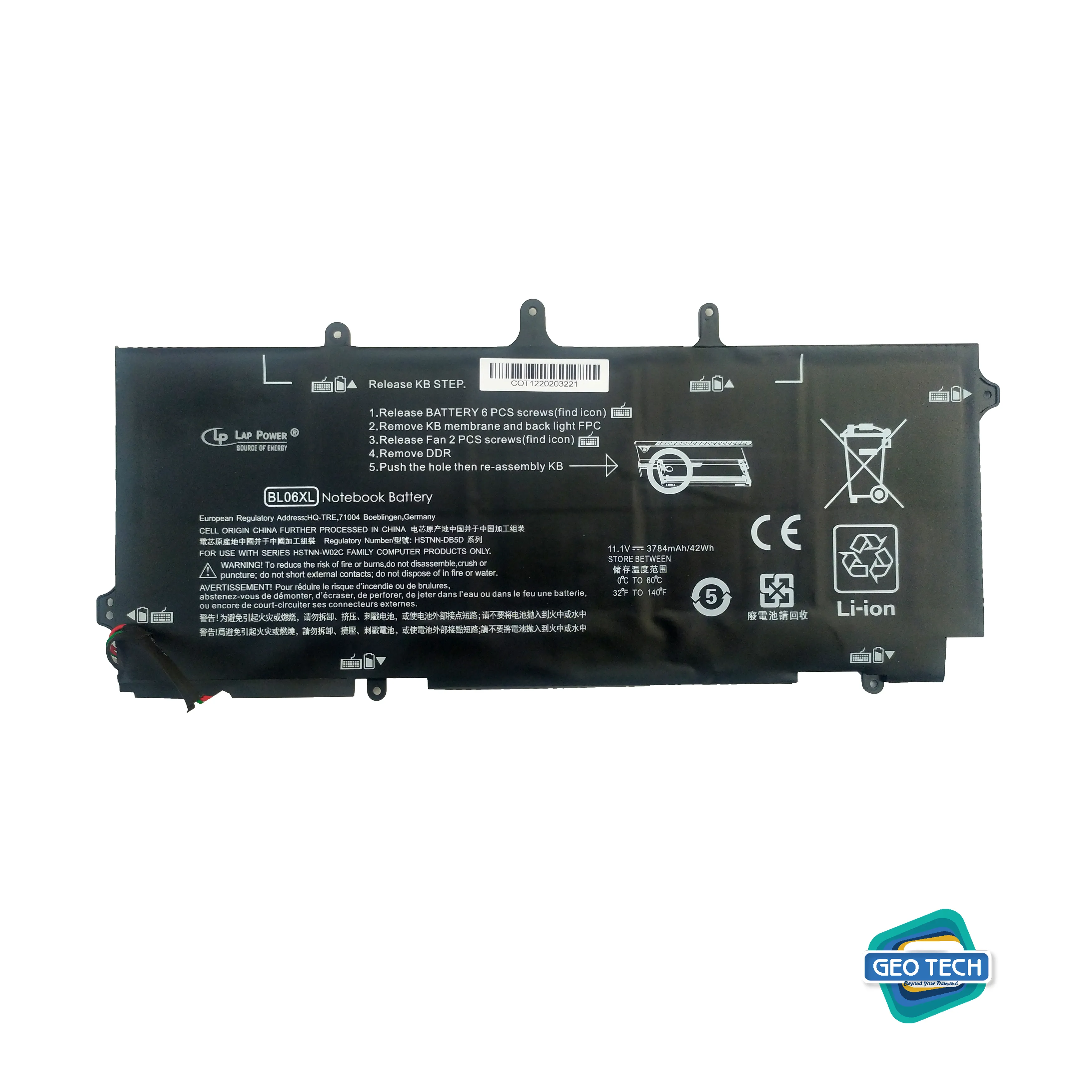 BL06XL Battery Compatible for HP EliteBook Folio 1040 G0 G1 G2, P/N: HSTNN-DB5D IB5D W02C 722236-171 1C1 271 2C1 722297-001 005 F450 F450C BL06042XL